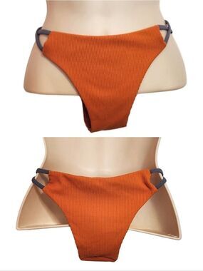 Orange Grey Bikini Bottoms X-Small